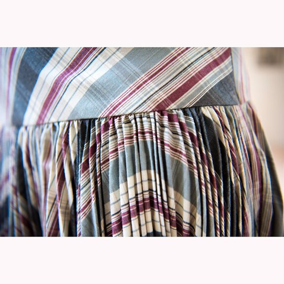 RARE Alexander McQueen Micro-Pleated 100% Cotton Plaid Flared Mini-Skirt sz 38 - Picture 5 of 6